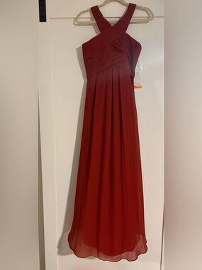 Bill Levkoff Rust-Red Evening Dress